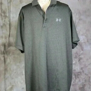 Under Armour Men's XXL Short Sleeve Polo/Golf Shirt collared  closure Grey/gray